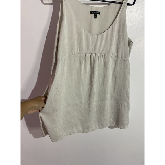 Eileen Fisher Tank Top M Cream Silk Minimalist Babydoll Travel Classic Office - Picture 4 of 15